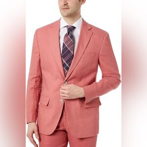 NWOT Lauren Ralph Lauren Mens Classic Fit Linen Sport Coat size 44 R Red /coral